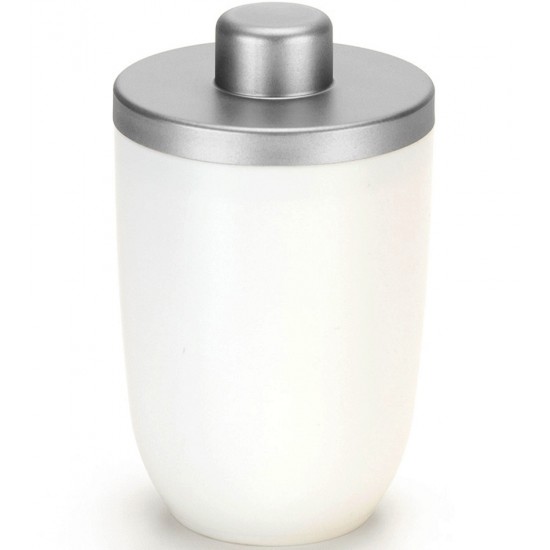 Porta Algodão 500ml 14cm Altura Branco Cromo Fosco